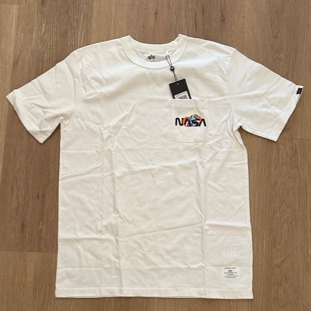 Alpha Industries White NASA Logo Tee